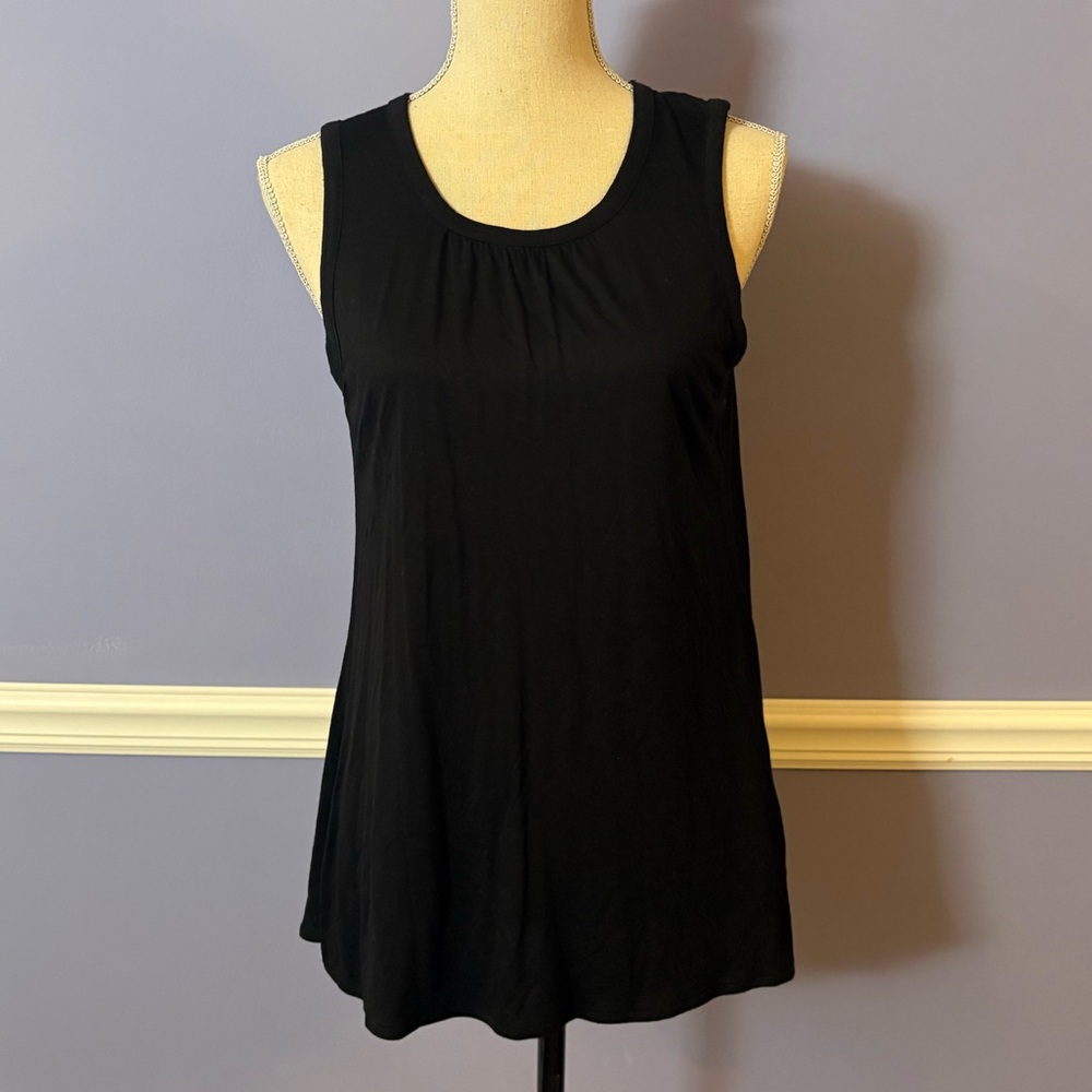 Classic Black Sleeveless Open Back Top